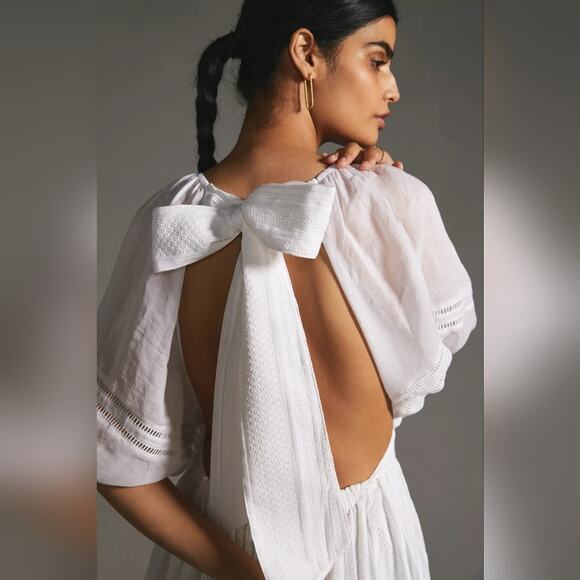 NEW Anthropologie Joslin Backless Linen Maxi Dress - Picture 5 of 5